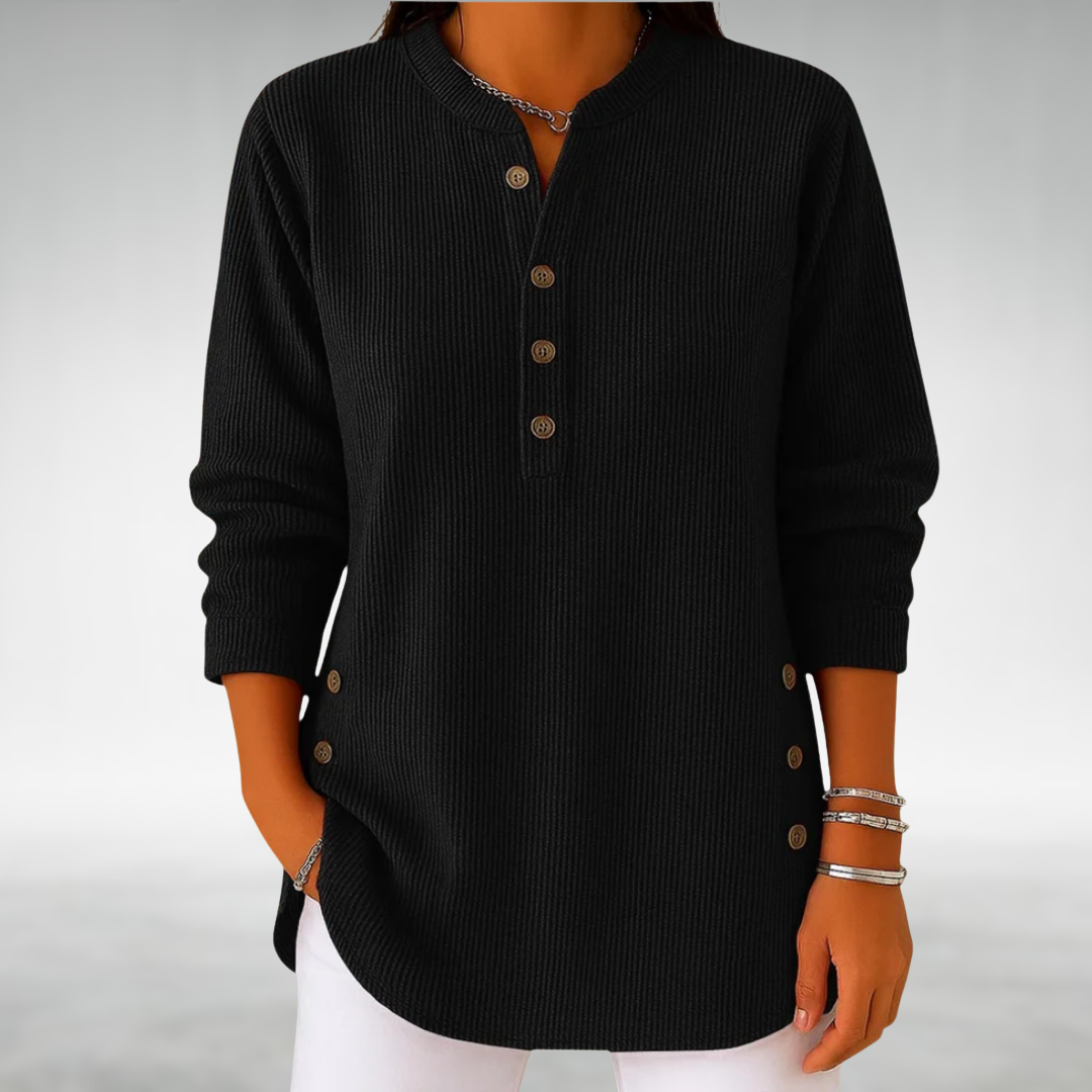 Lilian Corduroy V-Neck Top