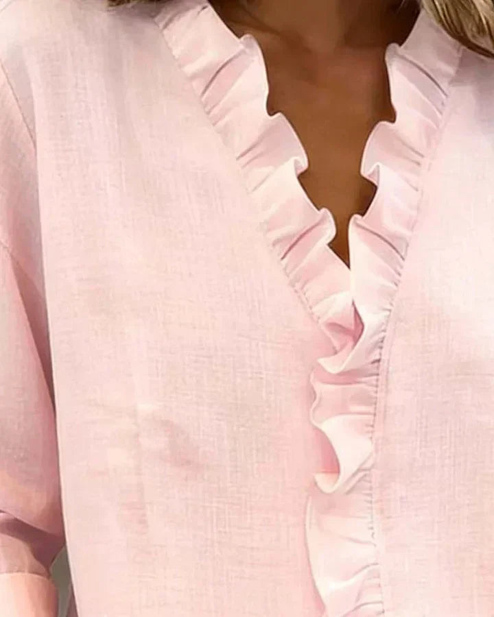 Lottie Ruffle V-Neck Blouse
