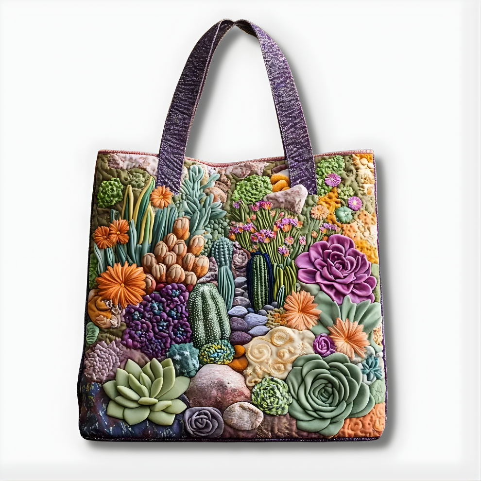 Succulent Garden Quilted Tote