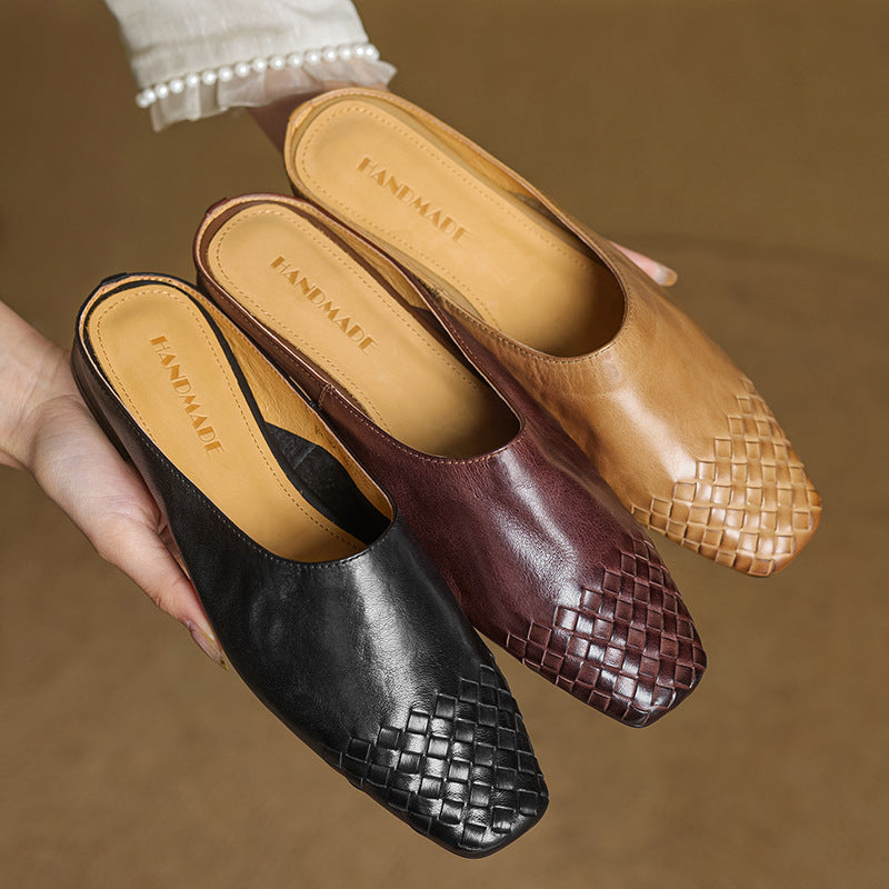 Mila Leather Slip-On Mules