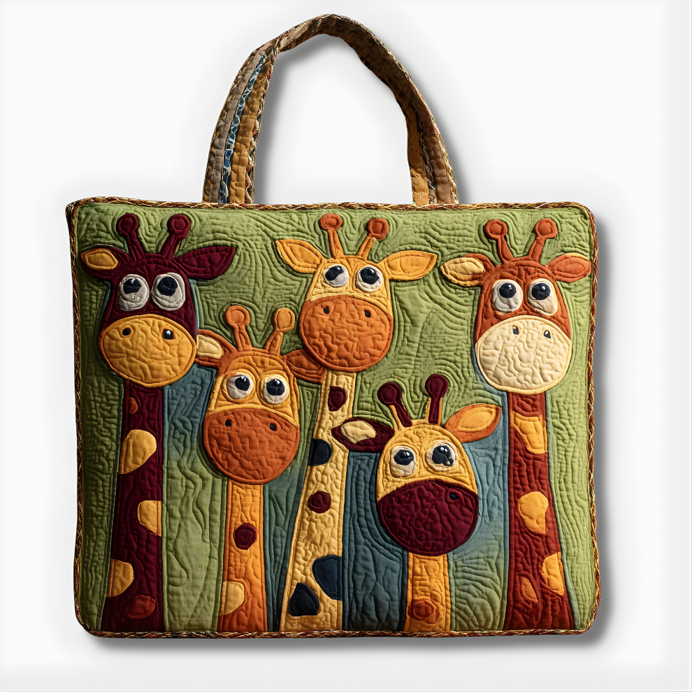 Giraffe Parade Quilted Tote