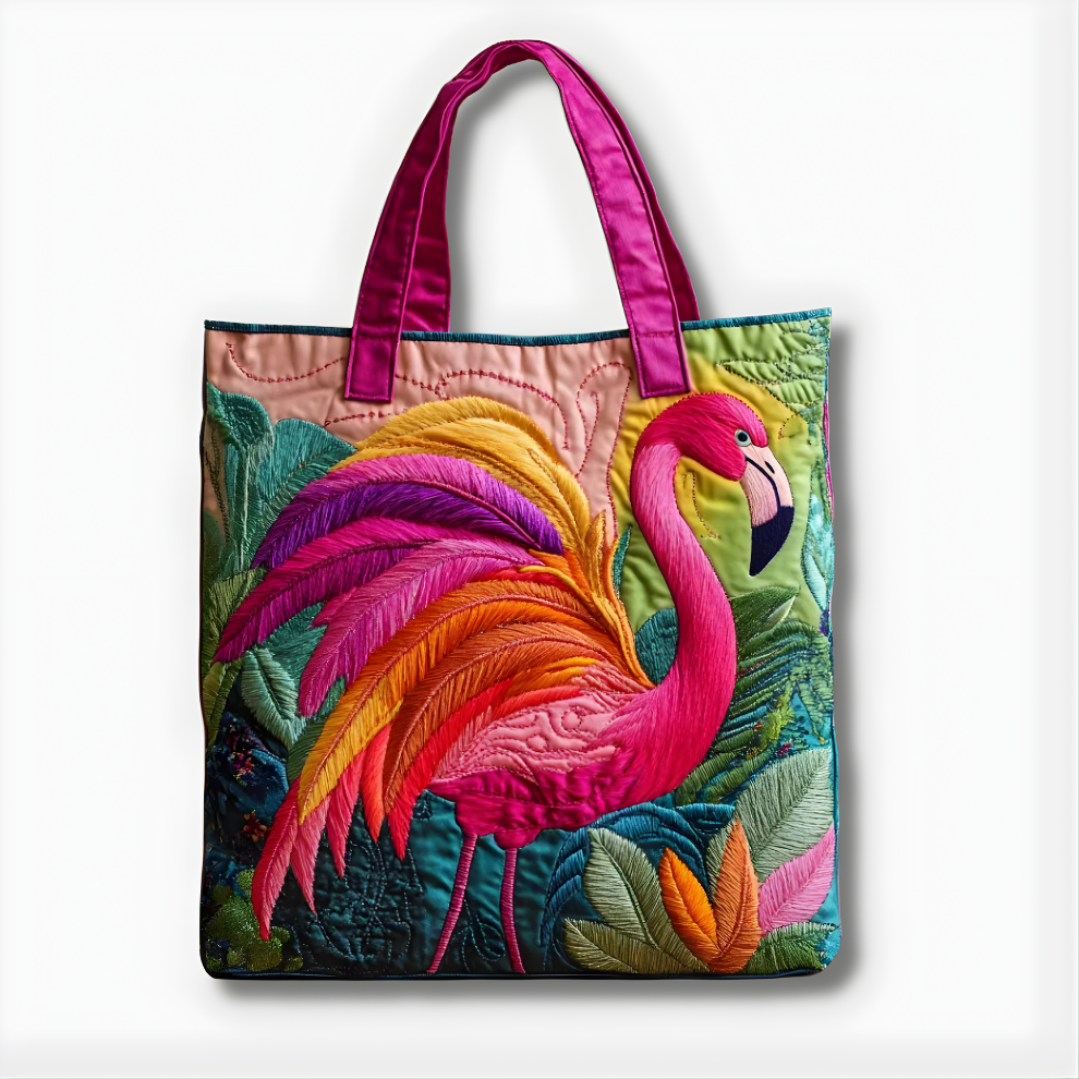 Tropical Flamingo Quilted Tote