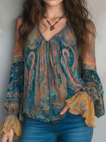 Selah Paisley Chiffon Blouse