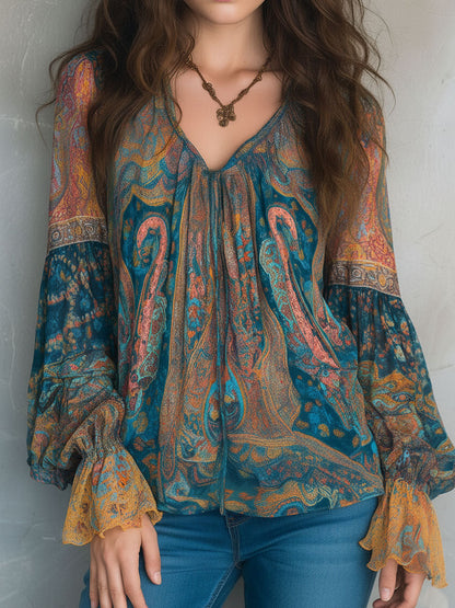 Selah Paisley Chiffon Blouse