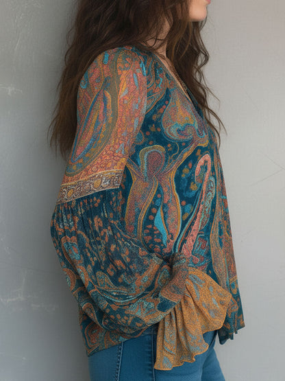 Selah Paisley Chiffon Blouse