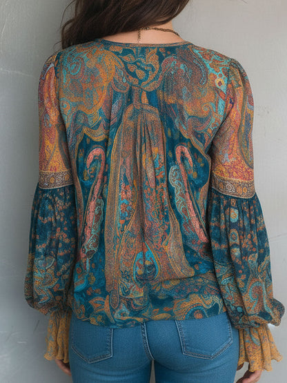 Selah Paisley Chiffon Blouse