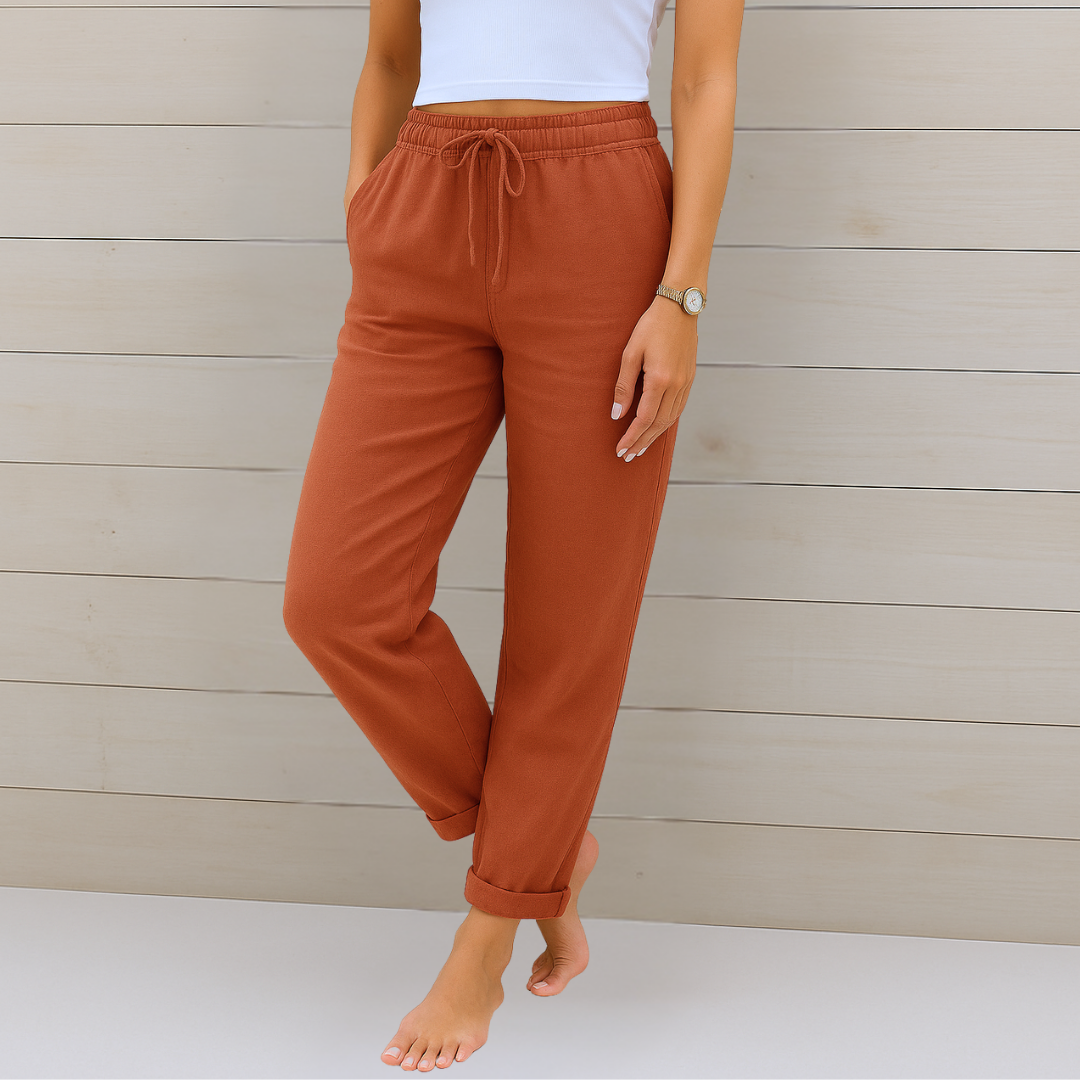 Adrianna Linen Stretch Trousers