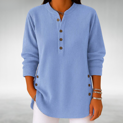 Lilian Corduroy V-Neck Top