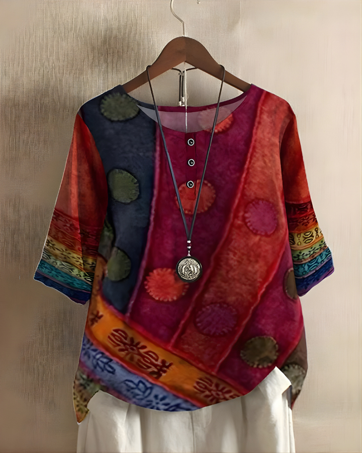 Amelia Boho Print Top
