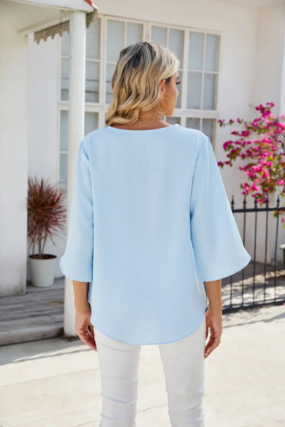 Jadzia Relaxed V-Neck Blouse