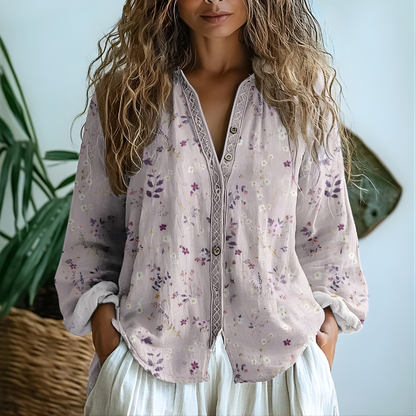 Toinette Leaf Print Blouse