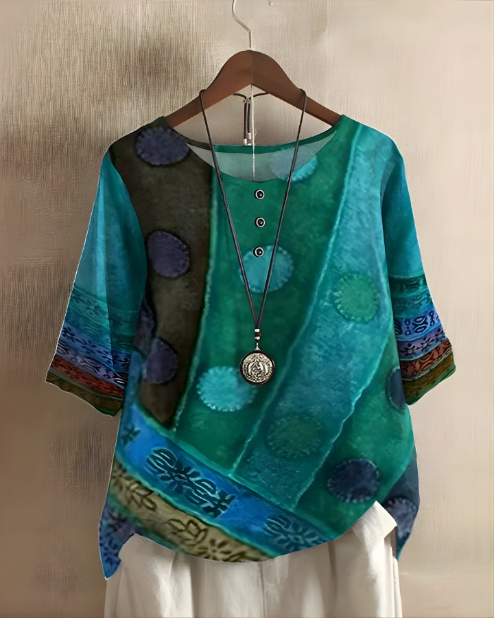 Amelia Boho Print Top