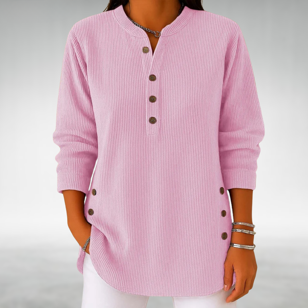 Lilian Corduroy V-Neck Top