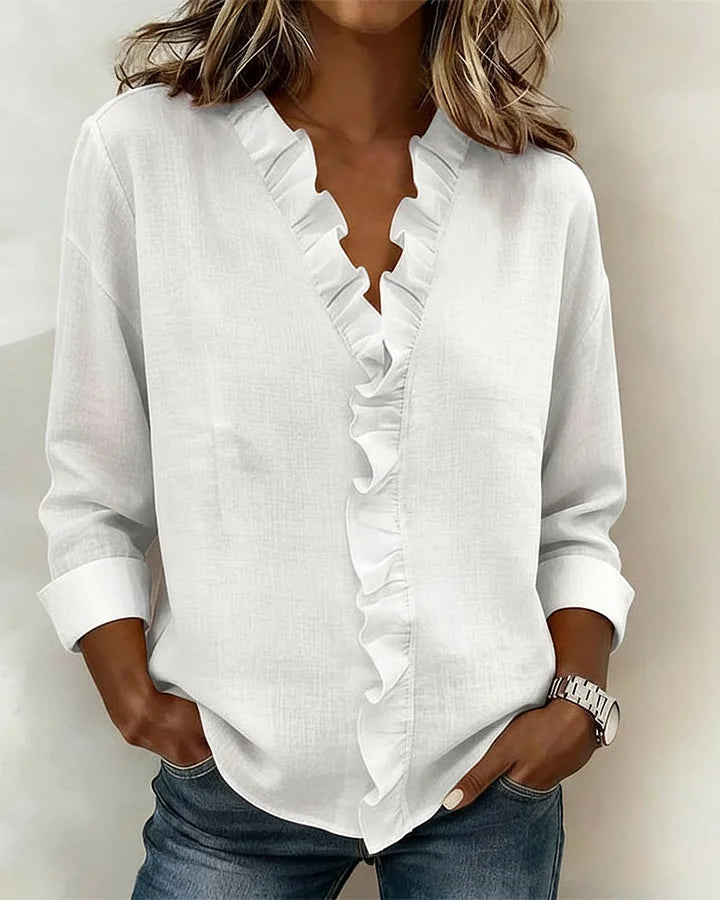Lottie Ruffle V-Neck Blouse
