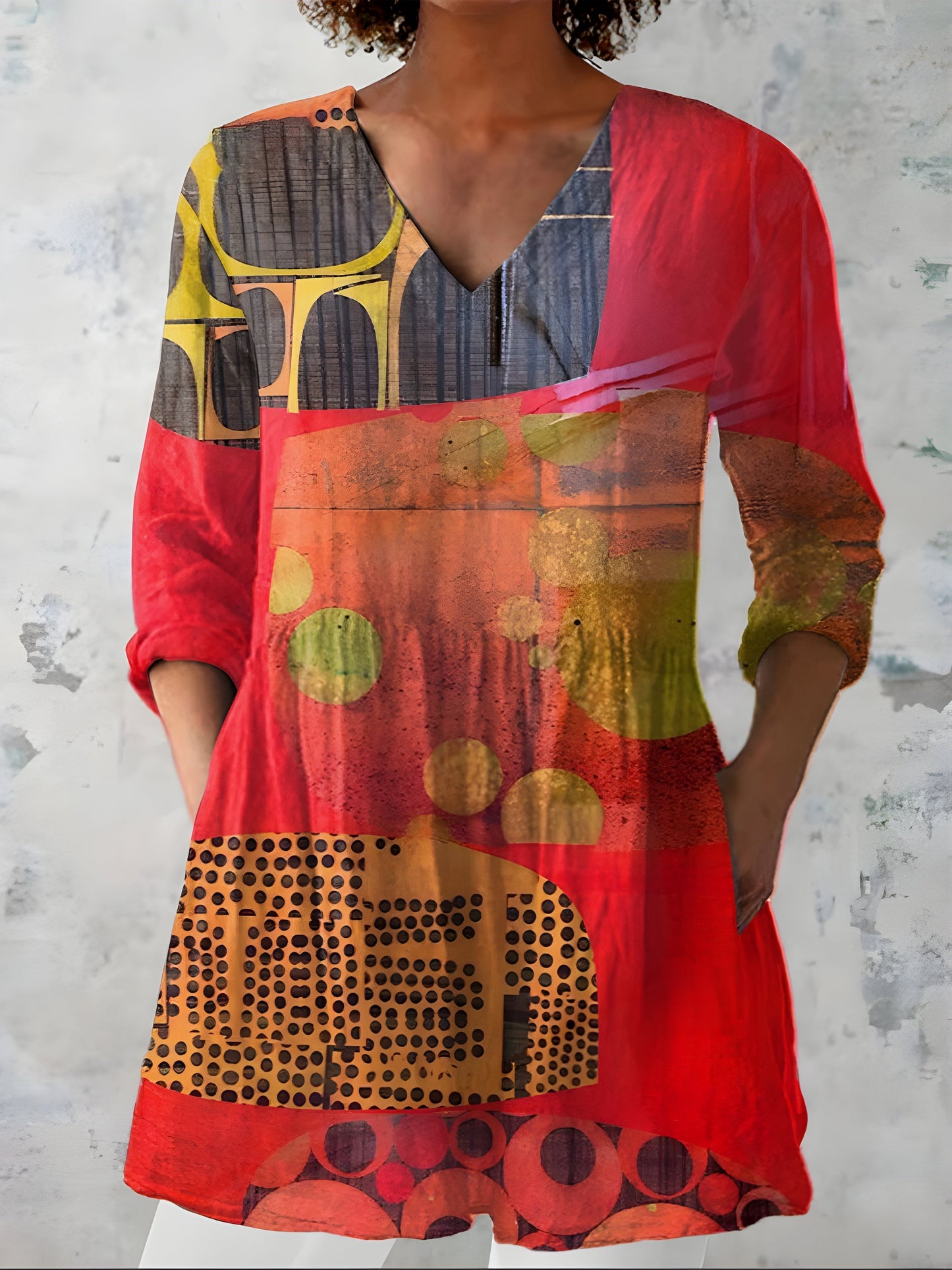 Maria V-Neck Long Blouse