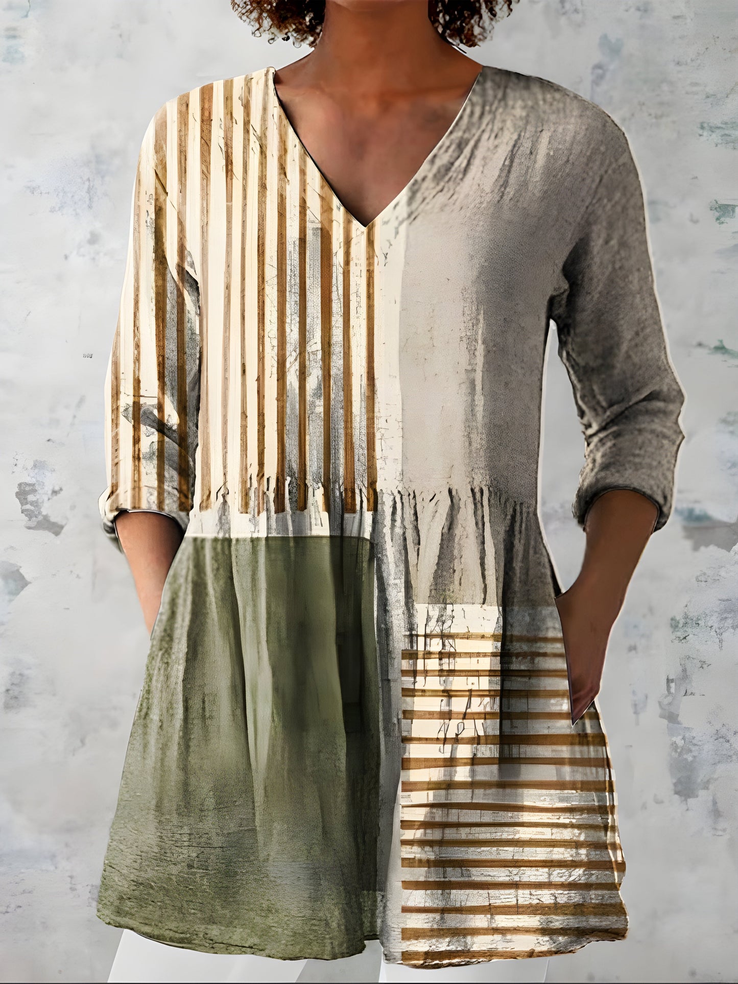 Natalie Long V-Neck Blouse