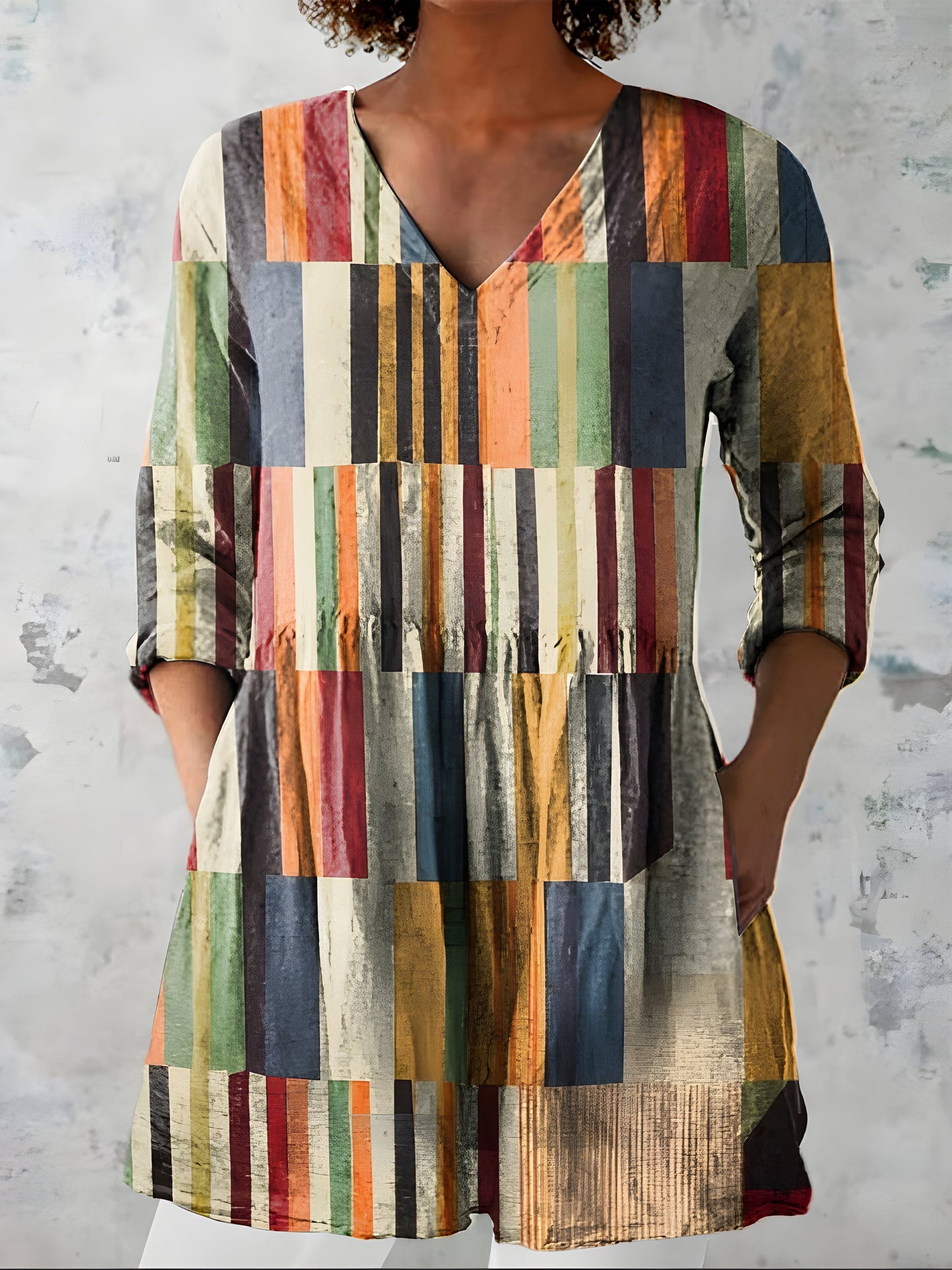 Lydia V-Neck Long Blouse