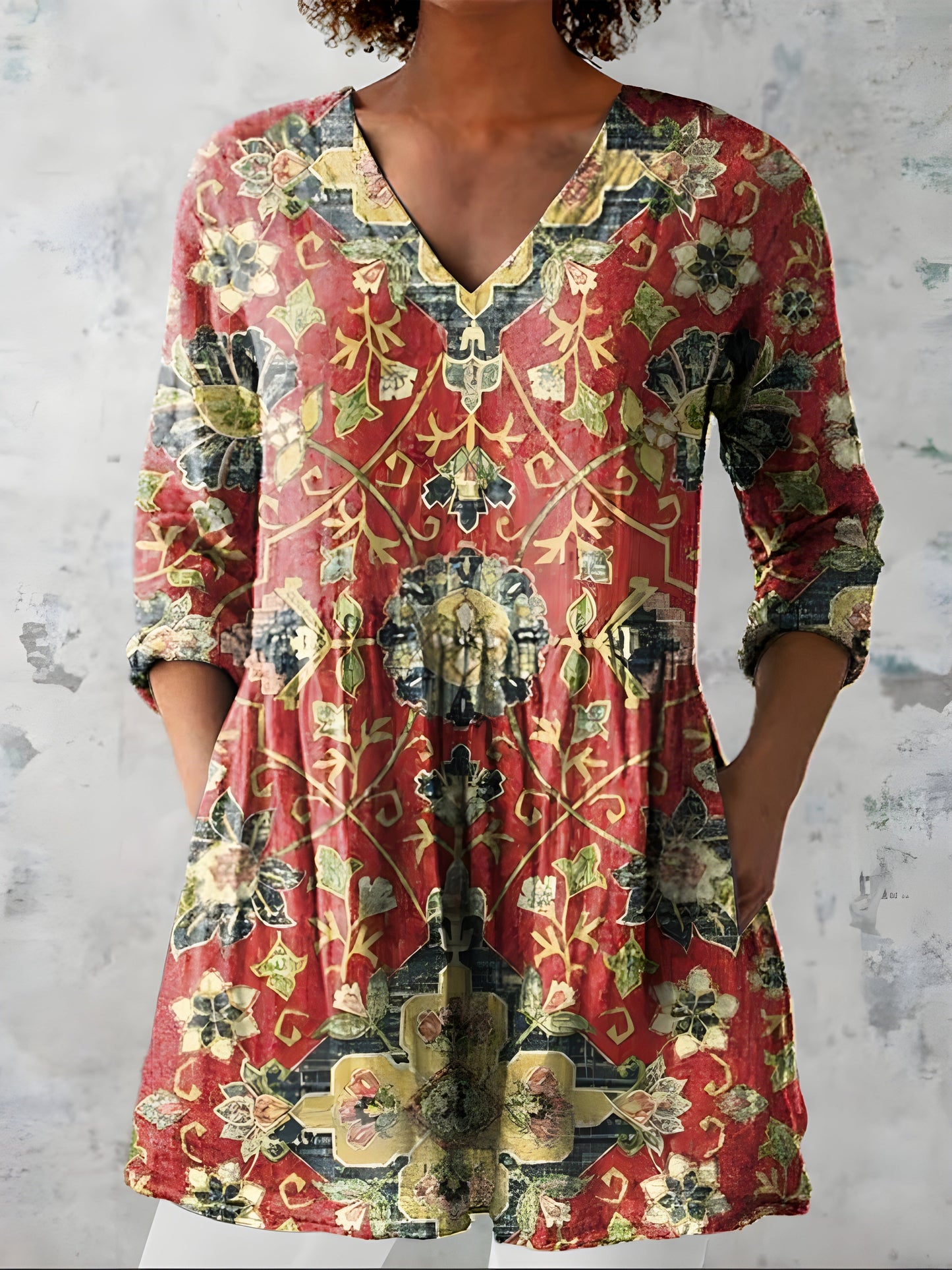 Amoura V-Neck Long Blouse
