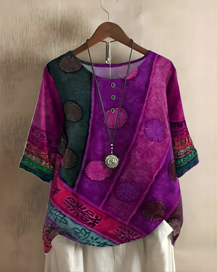Amelia Boho Print Top