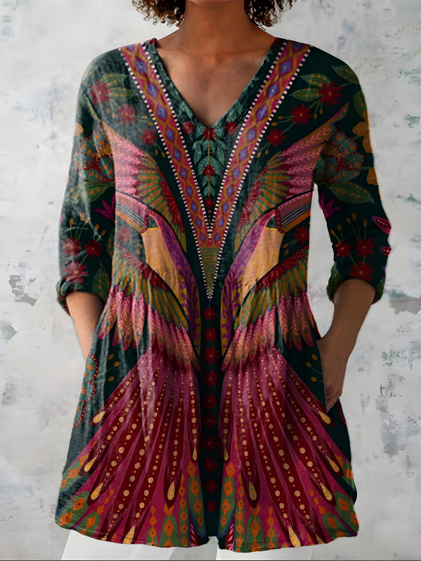 Jayla V-Neck Long Blouse