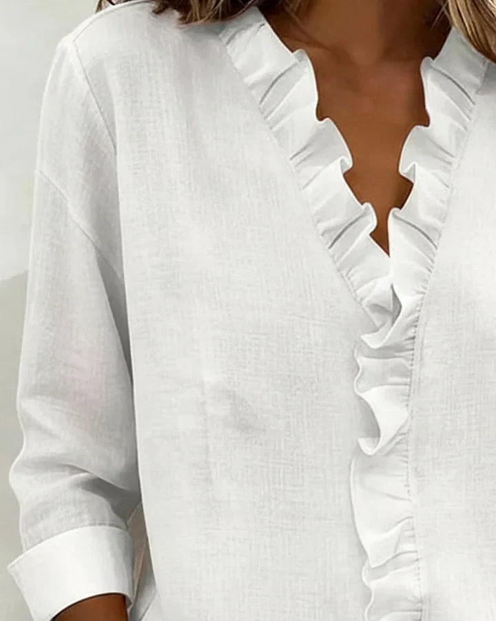 Lottie Ruffle V-Neck Blouse