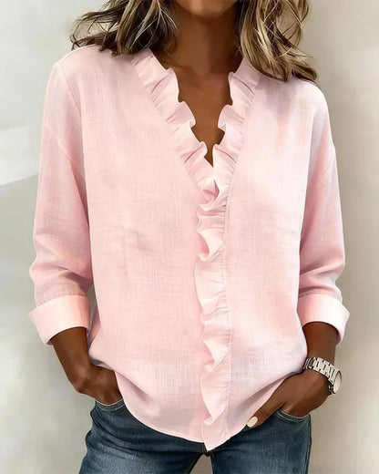 Lottie Ruffle V-Neck Blouse