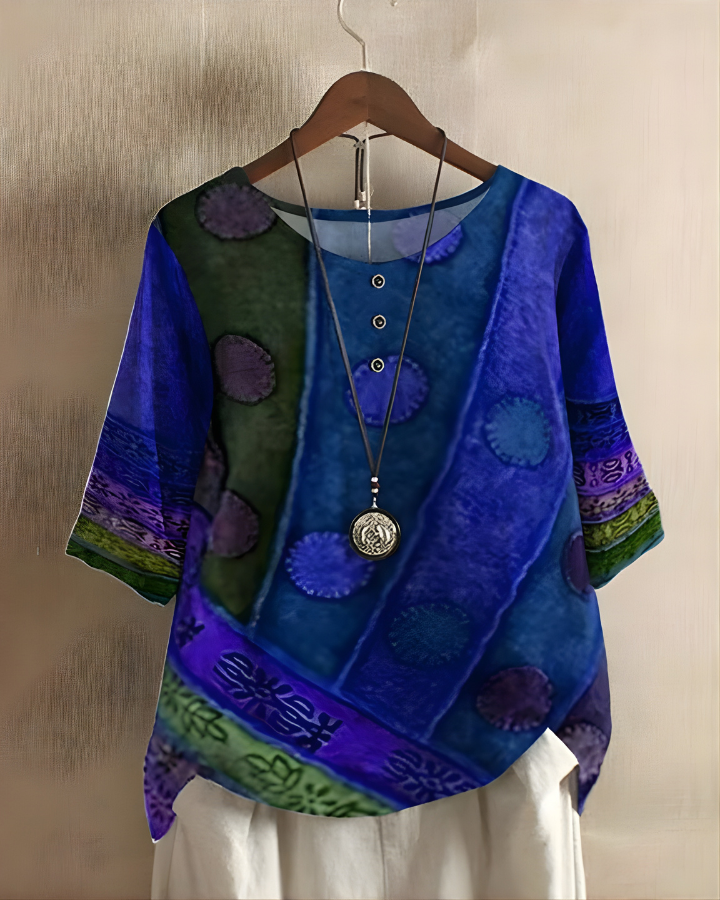 Amelia Boho Print Top