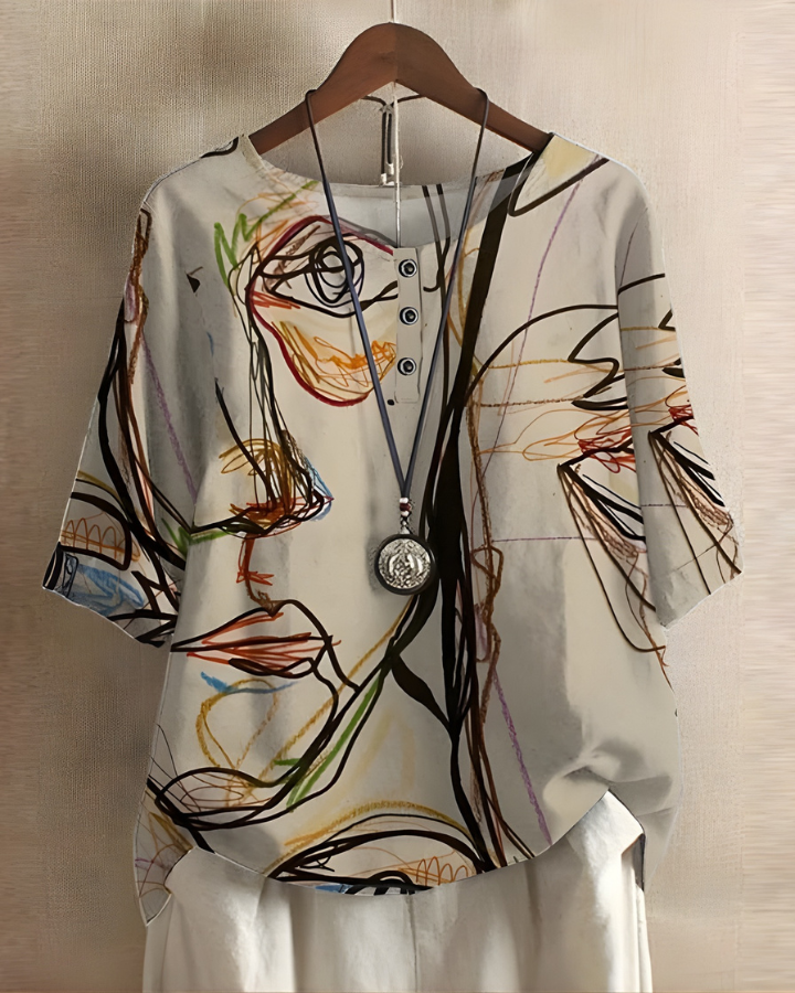 Amelia Boho Print Top