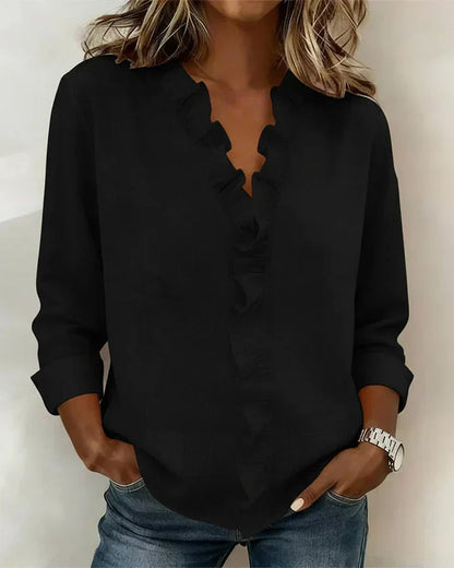 Lottie Ruffle V-Neck Blouse