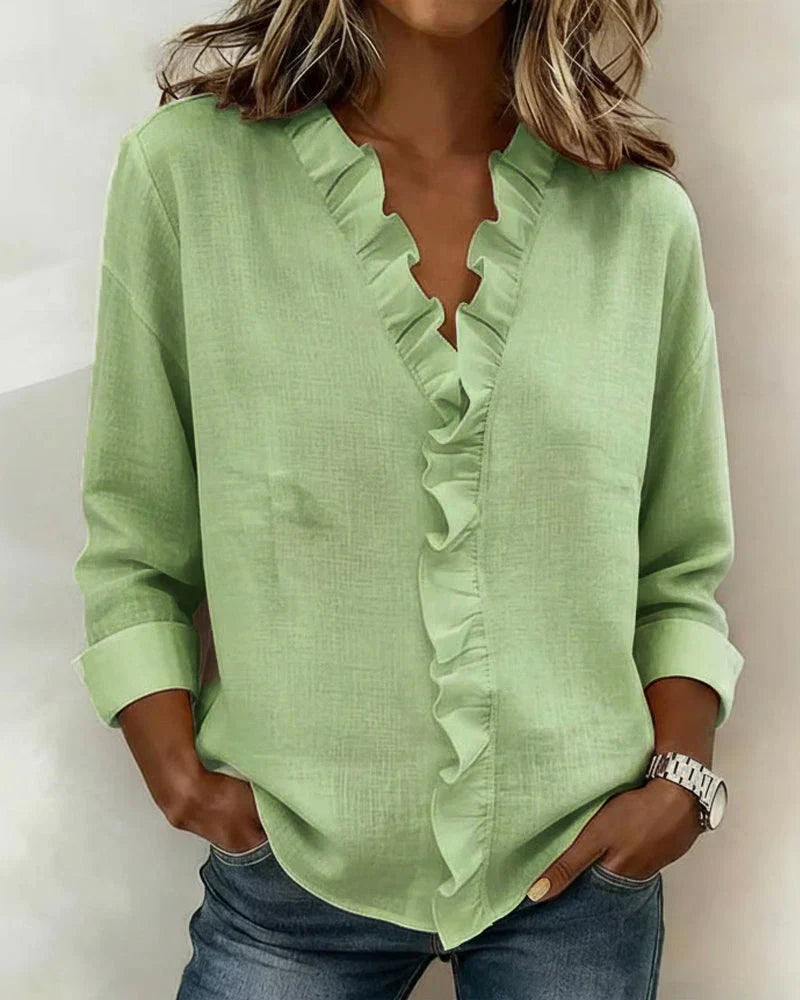Lottie Ruffle V-Neck Blouse