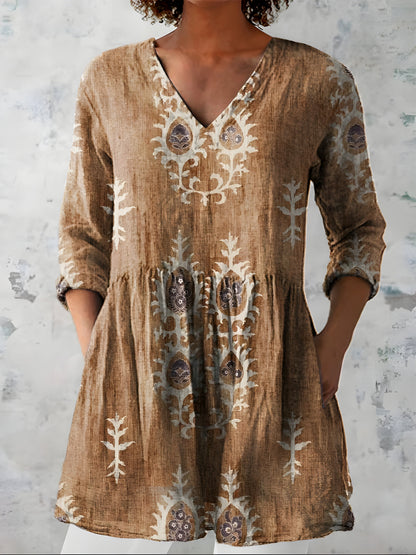 Everly V-Neck Long Blouse