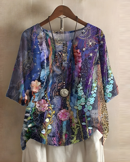 Amelia Boho Print Top