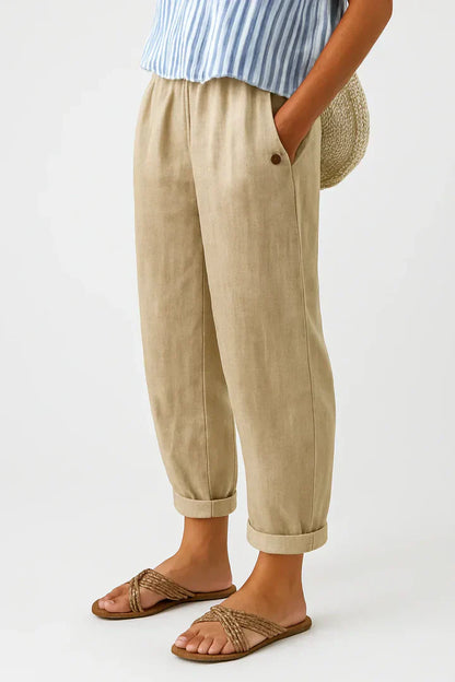 Romina Linen-Cotton Trousers