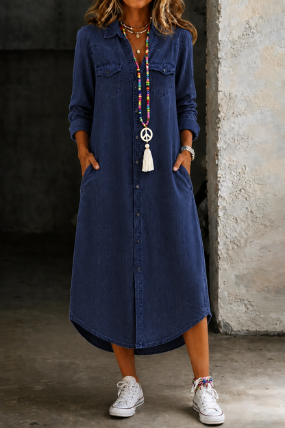 Andi | Casual Elegant Long Denim Shirt Dress
