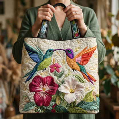 Hummingbird Garden Quilted Tote