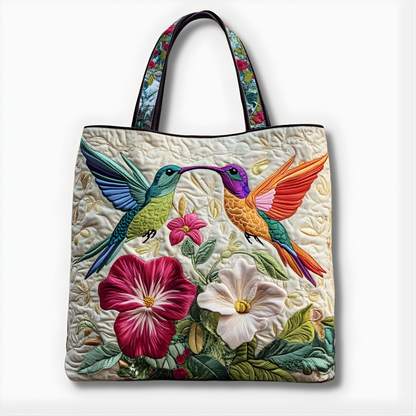 Hummingbird Garden Quilted Tote