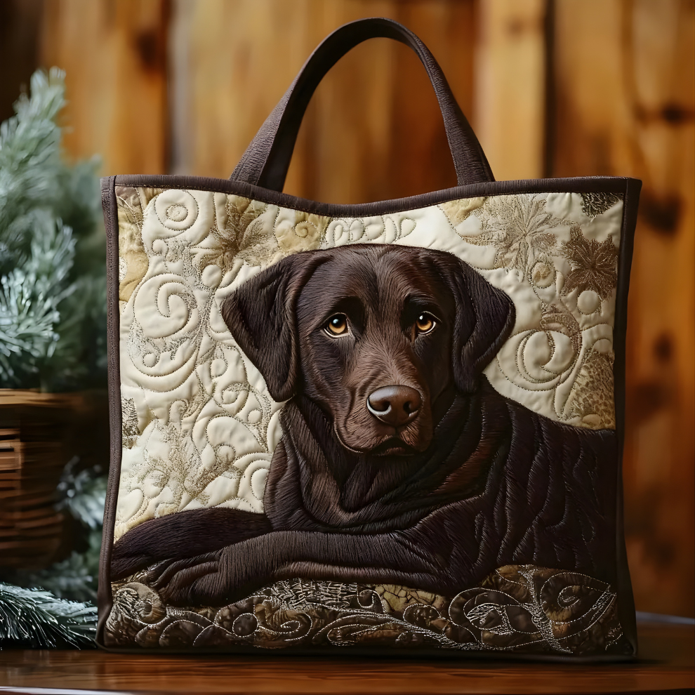 Chocolate Labrador Quilted Tote