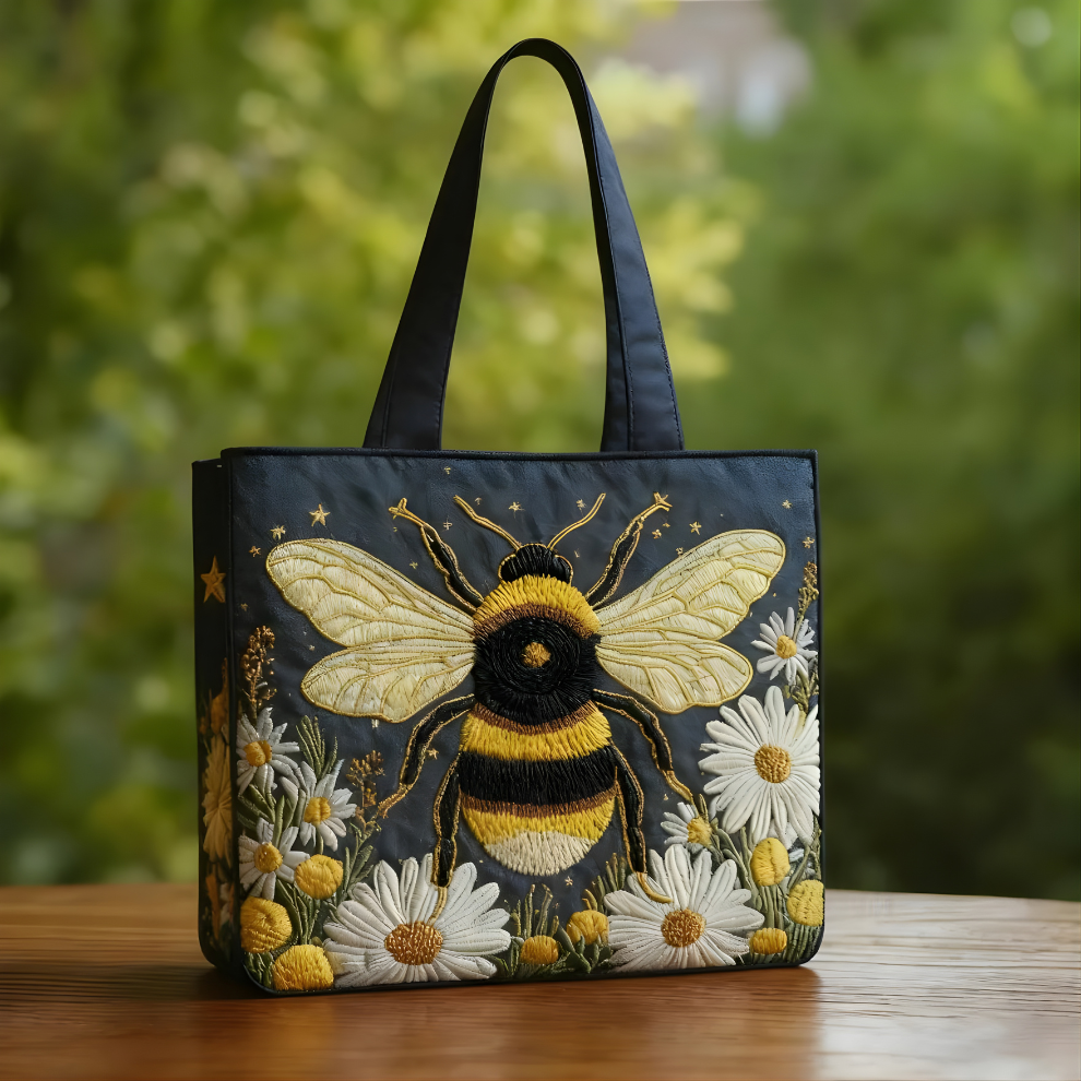 Golden Bumblebee Quilted Tote
