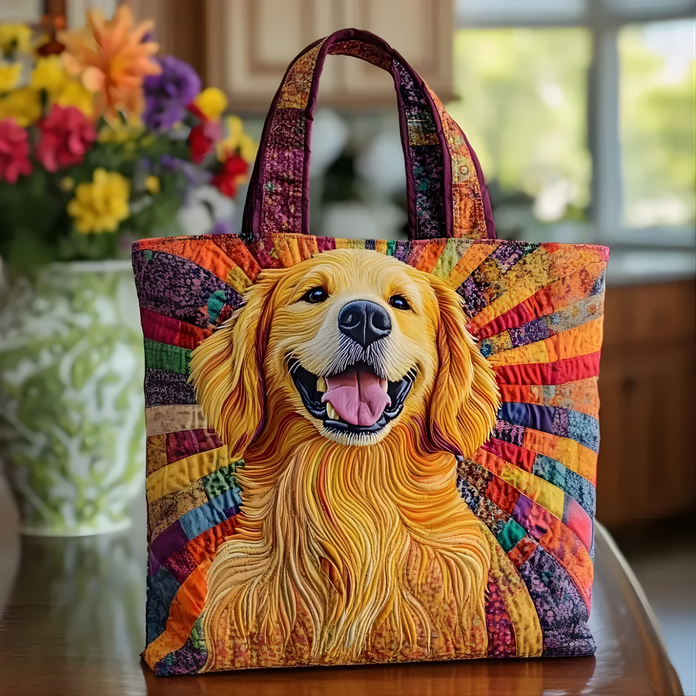 Golden Retriever Quilted Tote