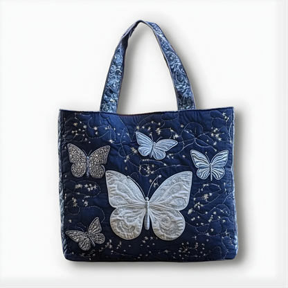 Midnight Butterfly Quilted Tote