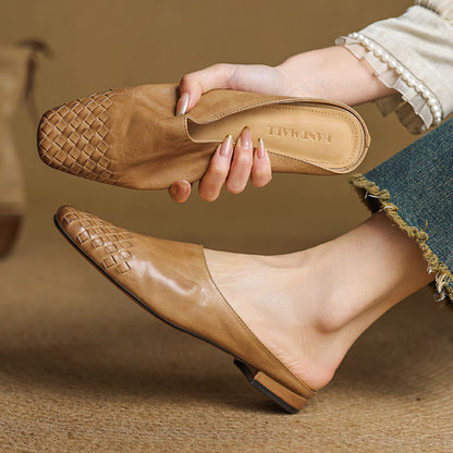 Mila Leather Slip-On Mules