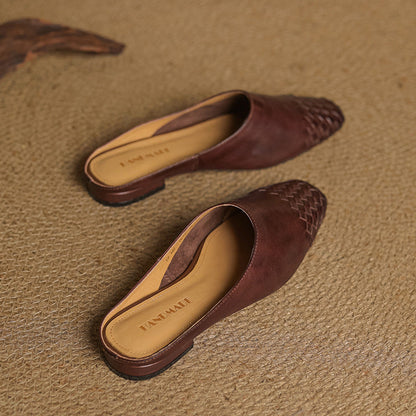 Mila Leather Slip-On Mules