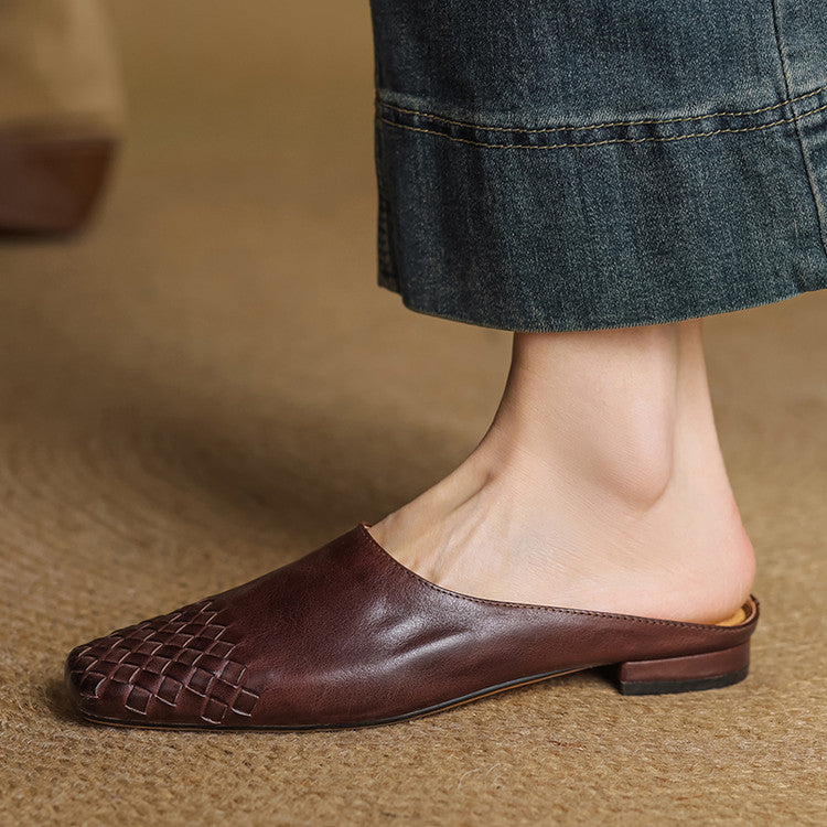 Mila Leather Slip-On Mules