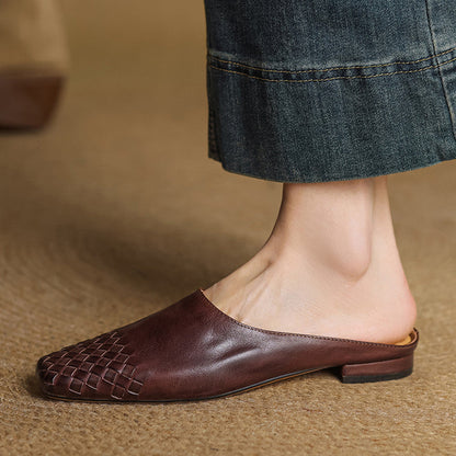 Mila Leather Slip-On Mules