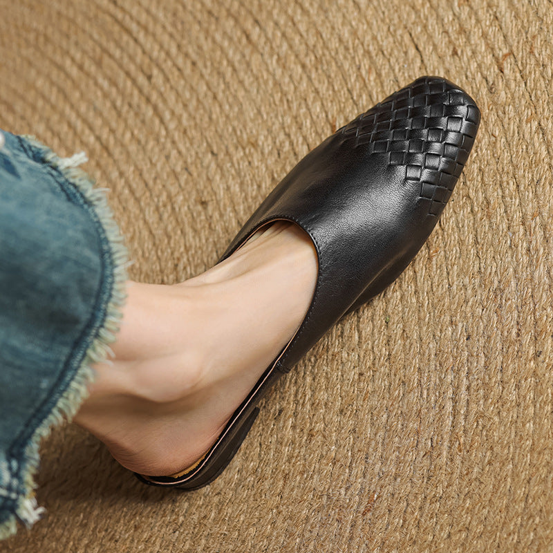 Mila Leather Slip-On Mules