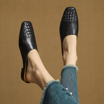 Mila Leather Slip-On Mules