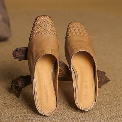 Mila Leather Slip-On Mules