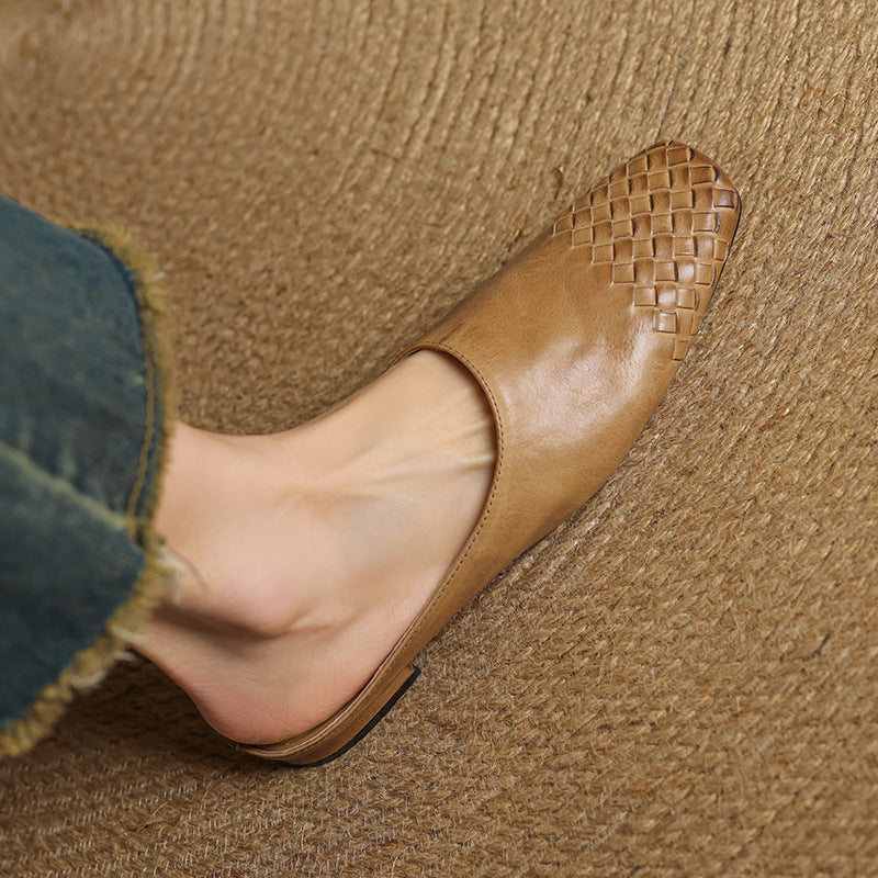 Mila Leather Slip-On Mules