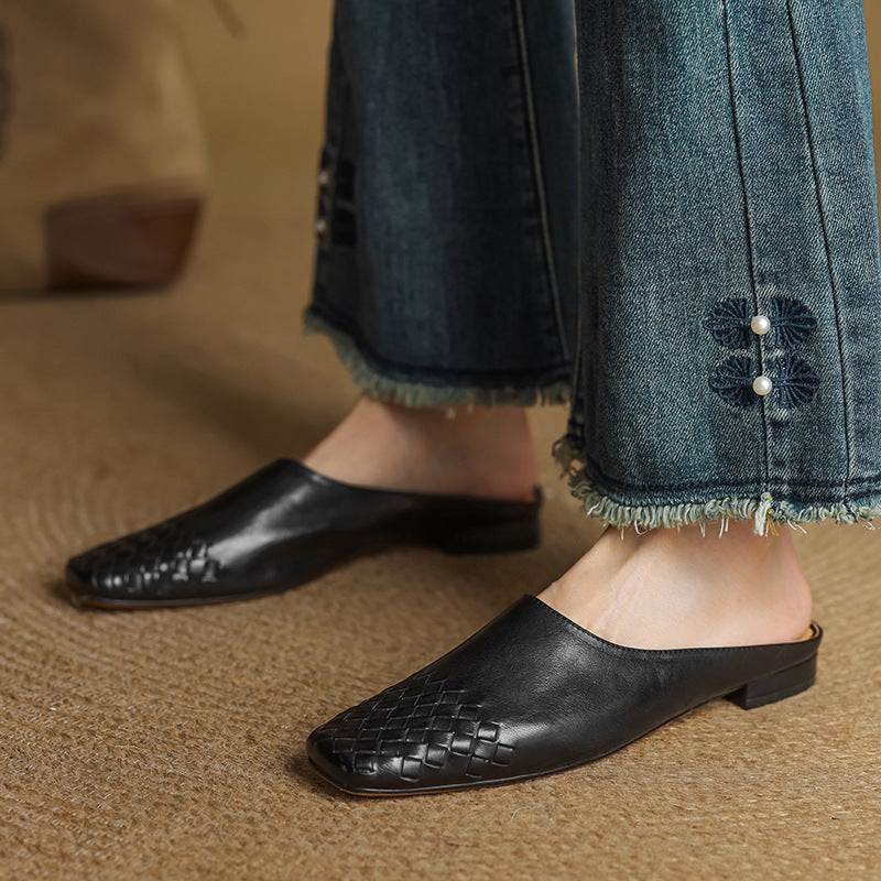 Mila Leather Slip-On Mules