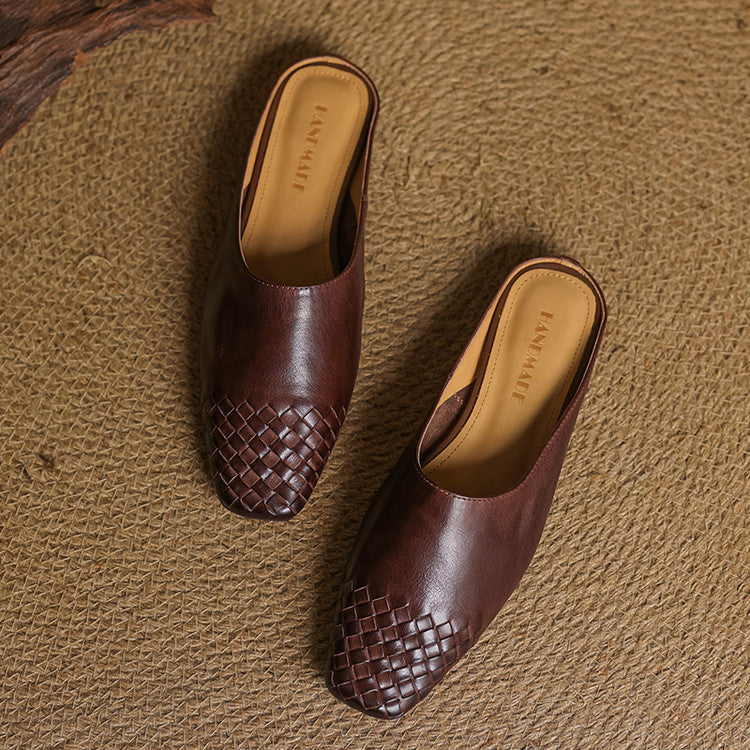 Mila Leather Slip-On Mules